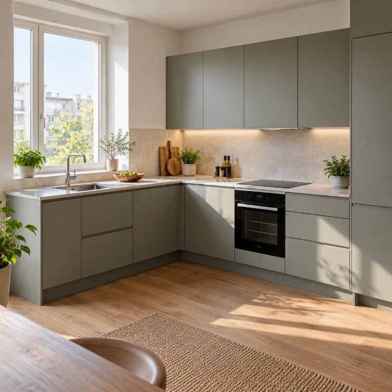 Example of an L-shaped kitchen